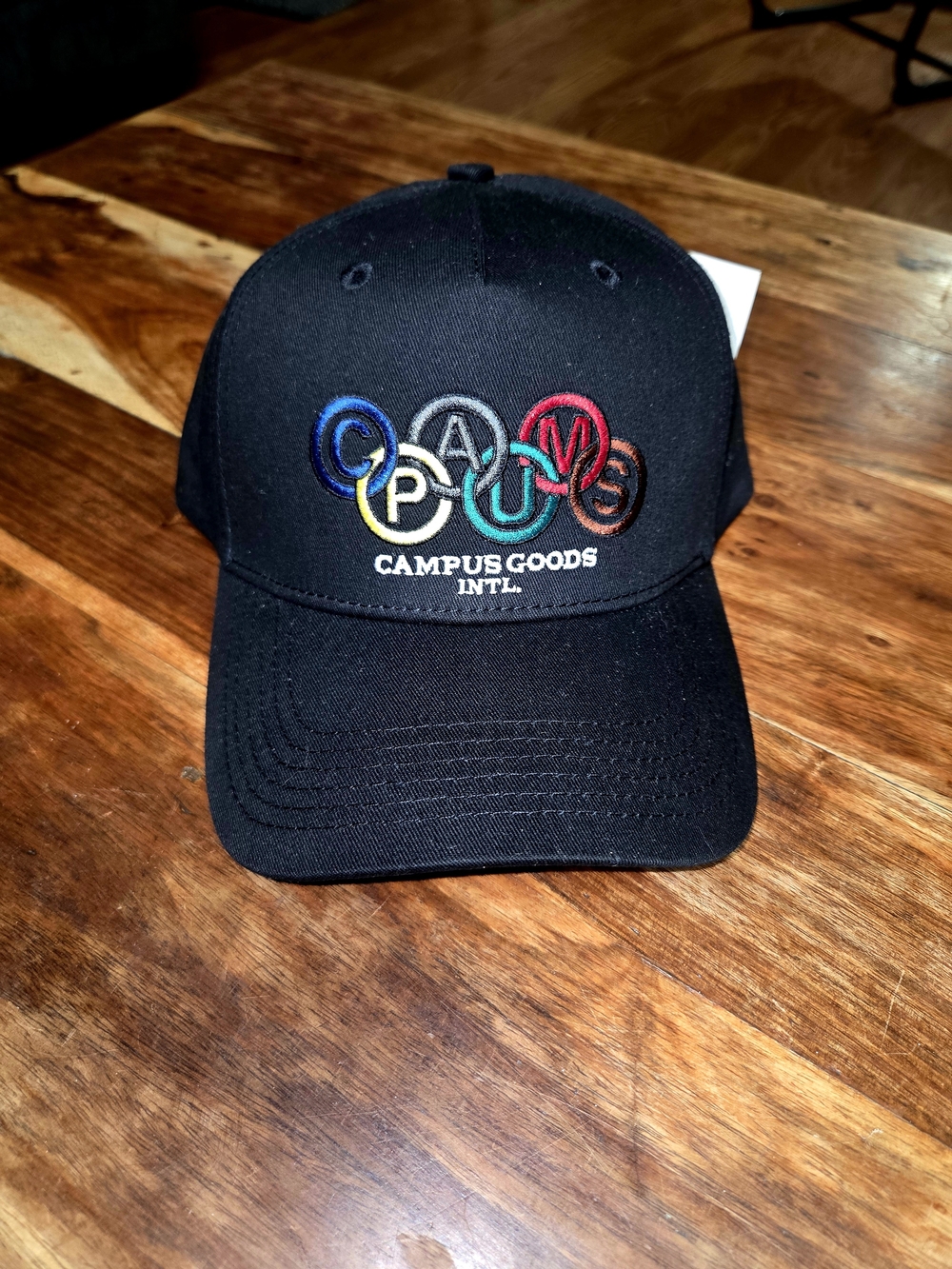 Campus Goods Intl. "Olympic Rings" Logo Snapback Hat - Black - One Size
